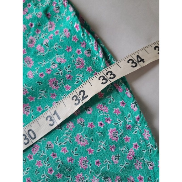 Womens Sz 8 Dress Ditsy Floral Print Above Knee Green V-Neck Short Sleeves - Picture 10 of 14